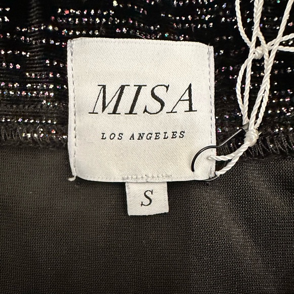MISA LOS ANGELES Ekat Knit Maxi Skirt Black Velvet Sparkle Size Small $340 NWT - Picture 12 of 14